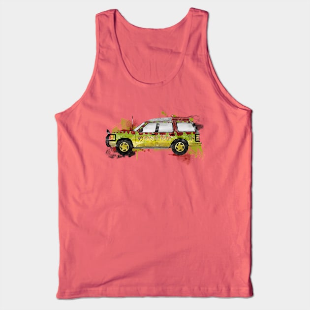 Jurassic Explorer Car Tank Top by Jurassic Merch